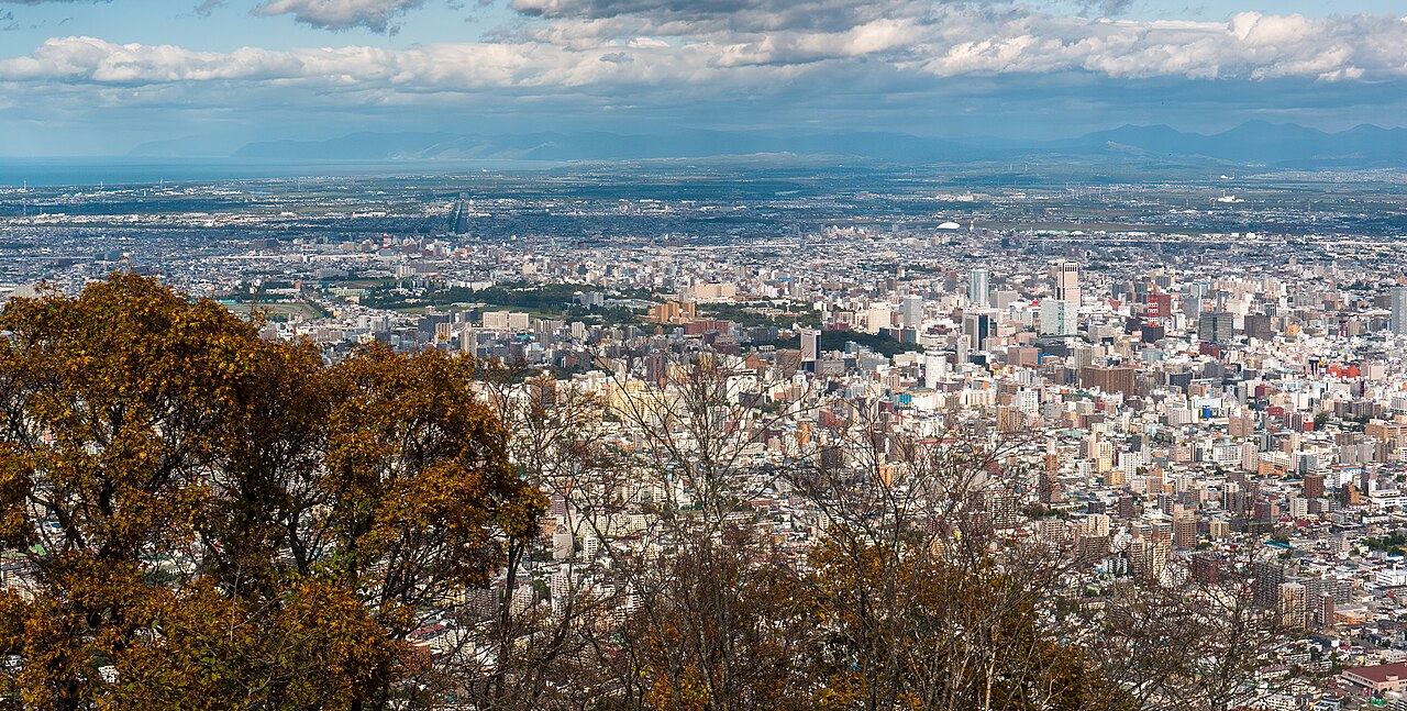 Vista de Sapporo desde el monte Moiwa, fotografía de archivo de 2009